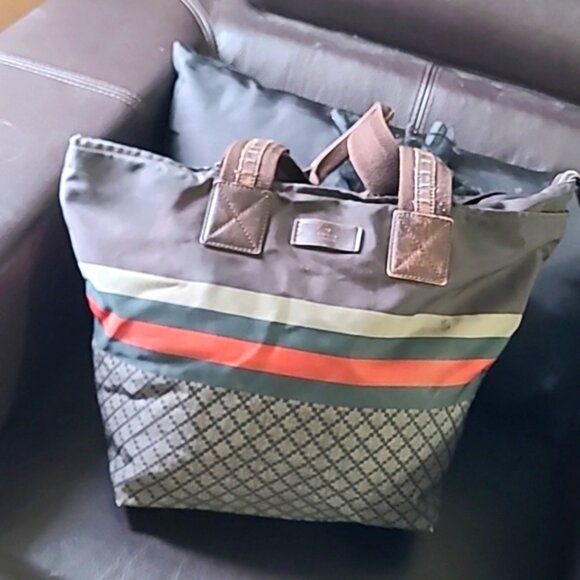GUCCI Diamante Tote Bag Nylon AUTH - Picture 2 of 16